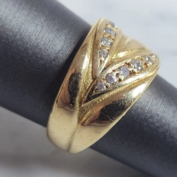 Womens Vintage Estate 18K Gold Bruno Guidi Designer Diamond Ring 5.5g E6932